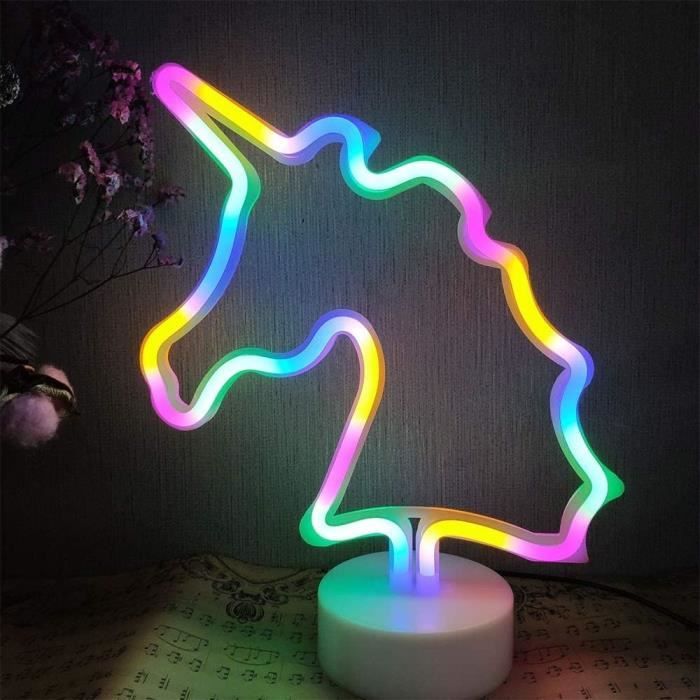 Arc-en-ciel - Lampe fluorescente colorée arc en ciel, veilleuse pour la décoration de la maison