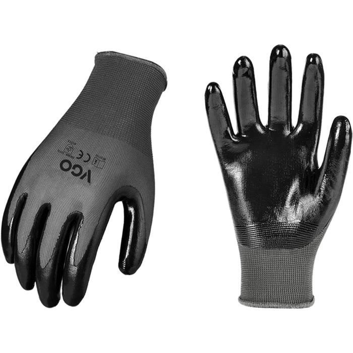 Lot De 12 Paires De Gants De Travail Fuzzio Taille L (9) Rouge - Revêtement Latex, Neuf