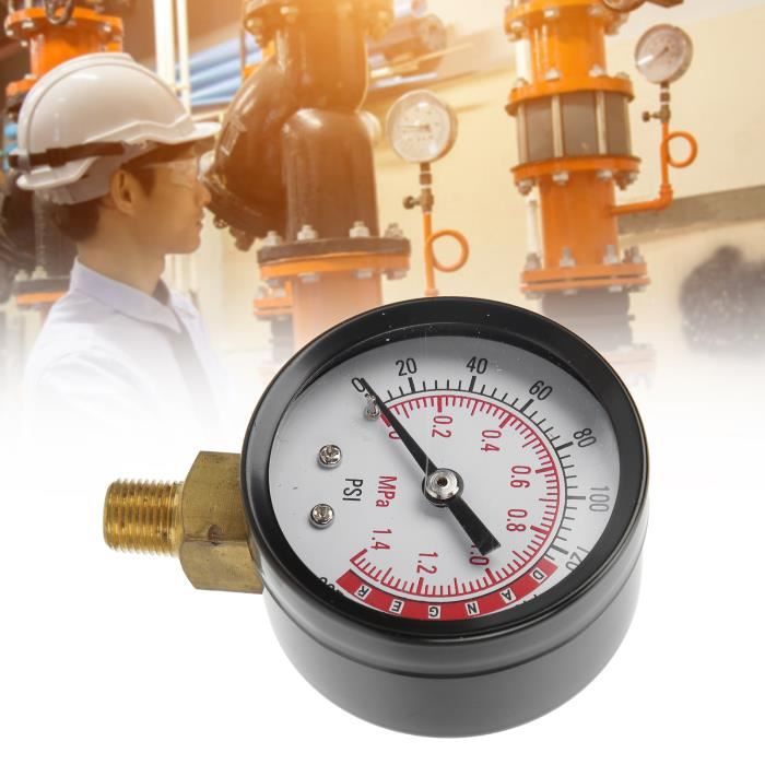 Manomètre Haute Pression 0-3750PSI - Cadran 63mm Raccord G1/4 - Pour Nettoyeur Haute Pression Et Systèmes Eau