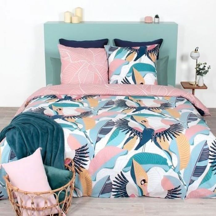 Housse de Couette Tropical Bleu