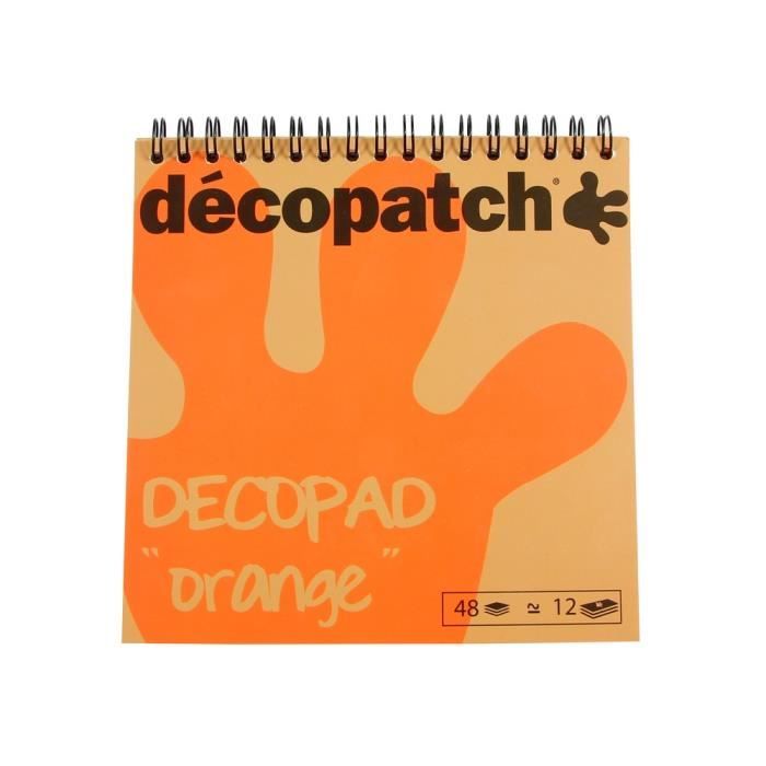 Decopatch - Bloc color Decopad 48 feuilles 15x15cm - orange