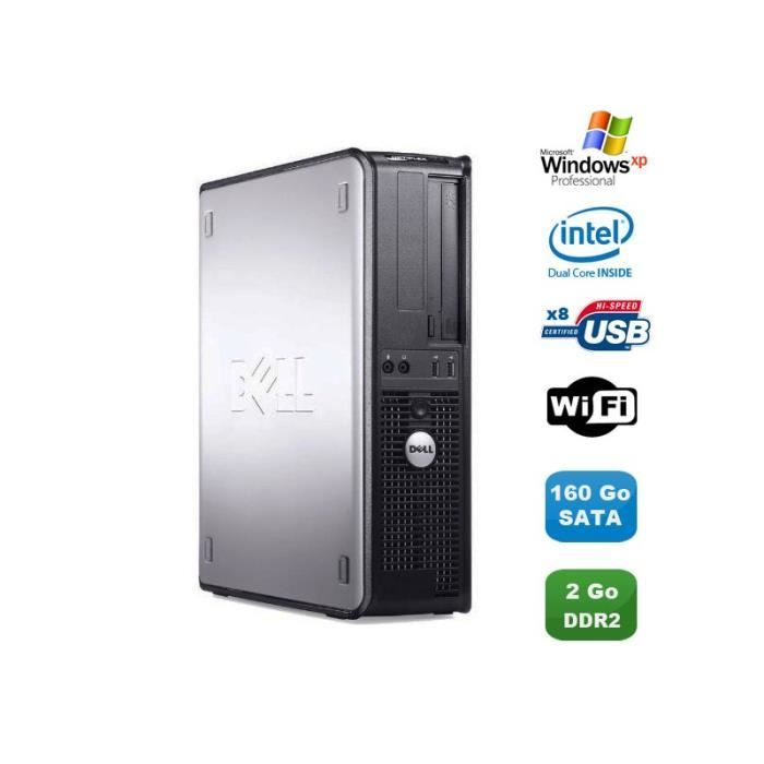 Vente Ordinateur de bureau PC DELL Optiplex 360 DT Intel Dual Core E5200 2.5GHz 2Go DDR2 WIFI 160Go XP Pro pas cher Vente Ordinateur de bureau PC DELL Optiplex 360 DT Intel Dual Core E5200 2.5GHz 2Go DDR2 WIFI 160Go XP Pro pas cher
