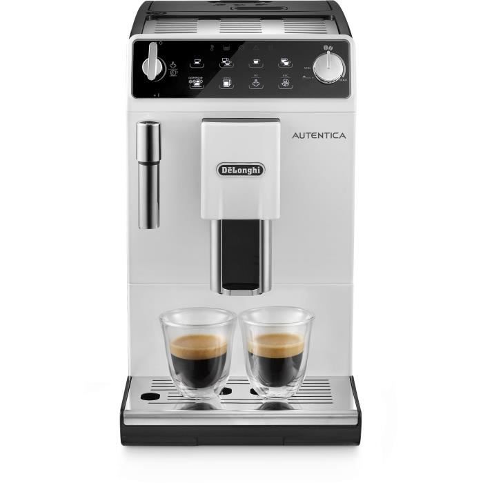 DeLonghi Autentica ETAM 29.513.WB Machine à café automatique avec buse vapeur Cappuccino 15 bar blanc - Delonghi