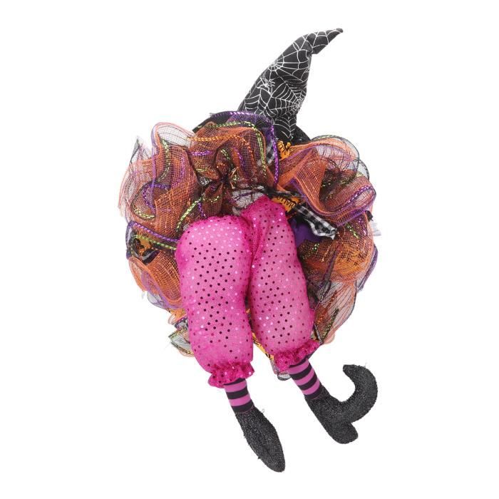 Poupée Sorcière Suspendue - Décoration Halloween Effrayante Pour Fenêtre, Jardin Ou Maison - 12x20 Cm - Tissu Soie