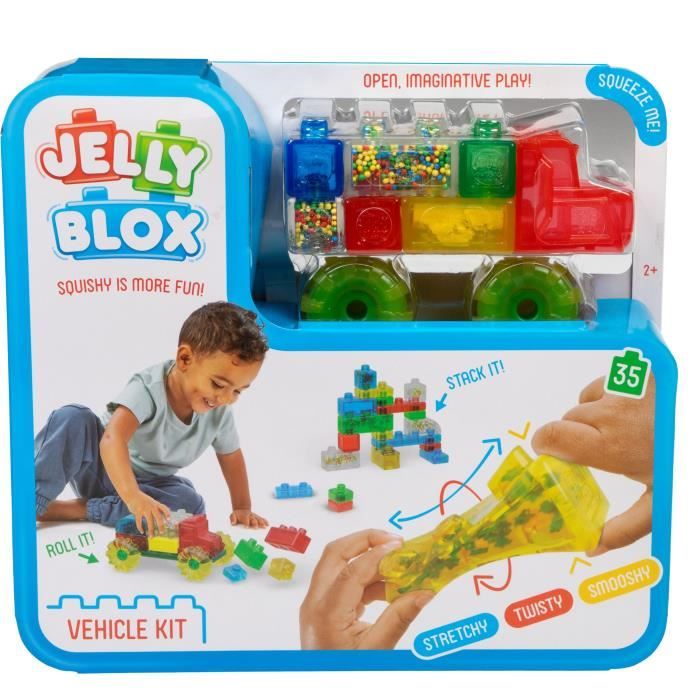 Blocs de construction - GOLIATH - Jelly Blox Vroom Truck Kit - Blocs souples avec voitures! Dès 2 ans