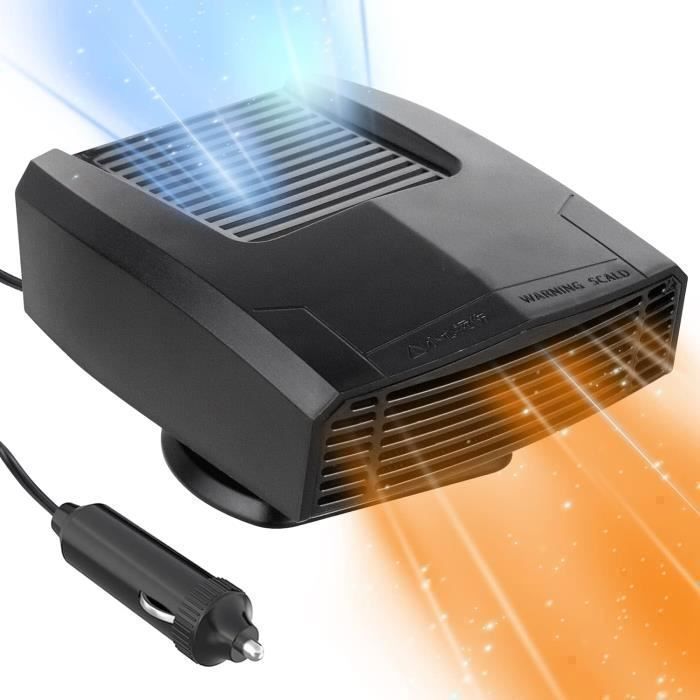Chauffage De Voiture 12V 150/300W - Dégivreur Pare-Brise & Désembueur - Ventilateur Chauffant Avec Prise Allume-Cigare