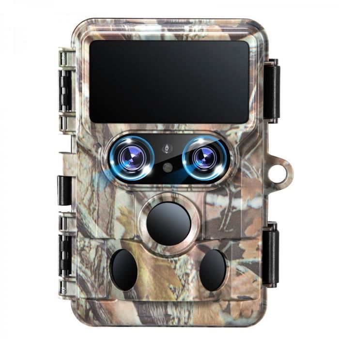 Caméra de Suivi 4K Double Objectif Starlight Night Vision 48MP WiFi Bluetooth Game Caméra de Chasse Etanche,Surveillance de la