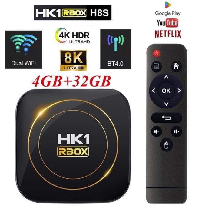Android TV Box 12 Chipset 4GB RAM 64GB ROM Smart TV Box Builtin Bluetooth 4.2,5G/2.4G WiFi, Support de Lecteur multimédia vidéos 4K 3D UHD, avec Mini Clavier sans Fil Android TV Box 12 Chipset 4GB RAM 64GB ROM Smart TV Box Builtin Bluetooth 4.2,5G/2.4G WiFi, Support de Lecteur multimédia vidéos 4K 3D UHD, avec Mini Clavier sans Fil