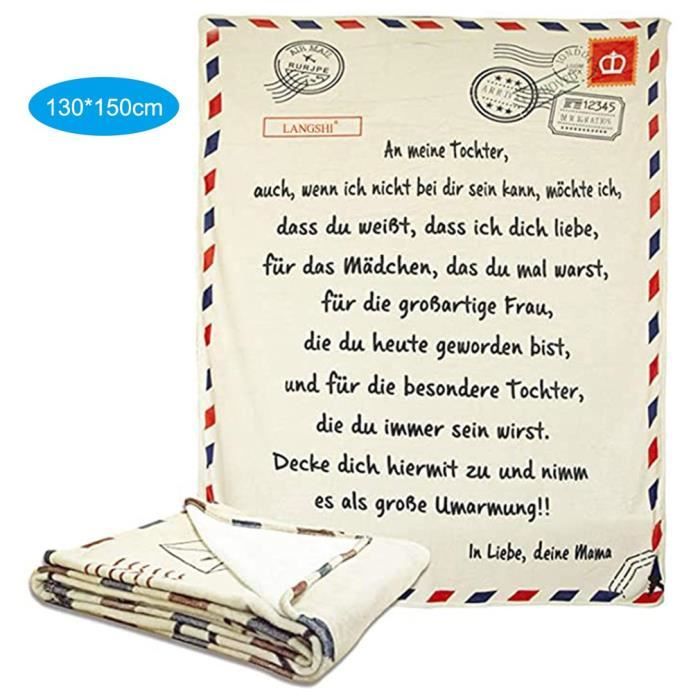Lettre Couverture En Flanelle Couverture De Carte Postale Allemande Cadeau De Thanksgiving De Noel 130 150cm Fille Cdiscount Maison
