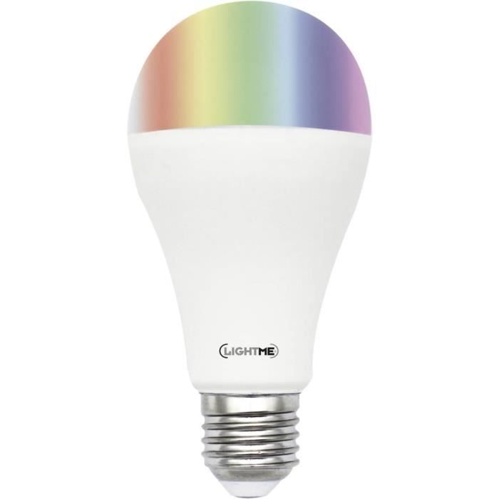 Ampoule LED E27 - LIGHTME - LM85194 - 10W (équiv. 60W) - Multicolore RVB - 810 lm - Classe A+ Ampoule LED E27 - LIGHTME - LM85194 - 10W (équiv. 60W) - Multicolore RVB - 810 lm - Classe A+