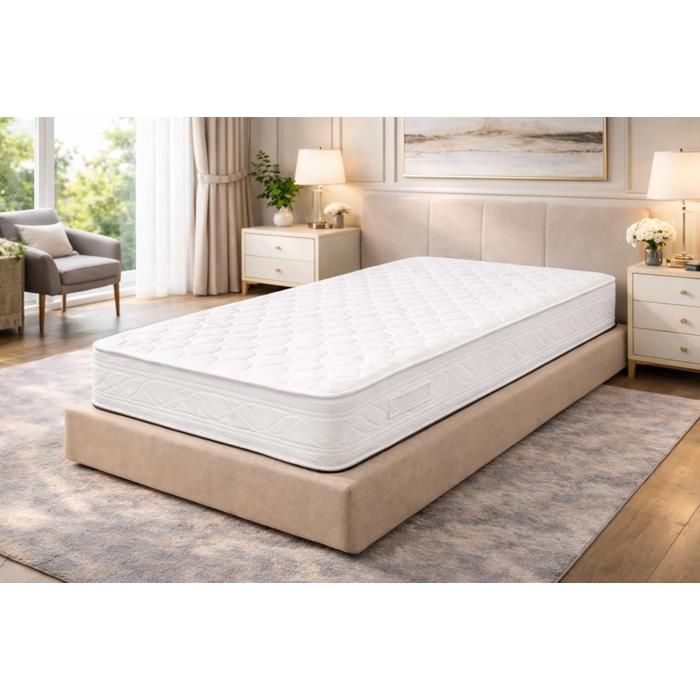 Matelas Soutien Ferme Mémoire de Forme Pour Canapé Lit 90x200 x 14 cm - 5 zones de Confort - Ame Poli Lattex Haute Résilience - H