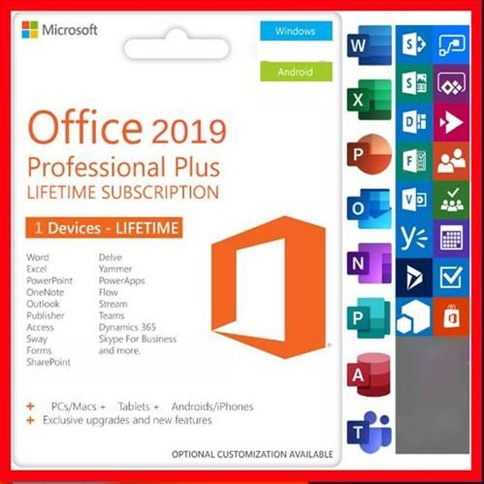 Microsoft Office 2019 Professional Plus – Rapide – Version téléchargeable