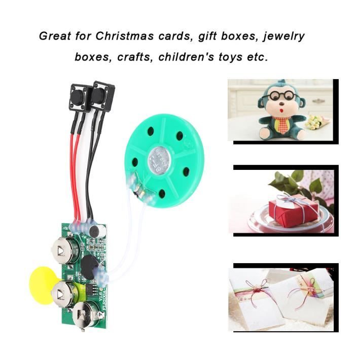 Module Sonore Pour Cartes De Vœux Enregistrables, 4 Minutes, Puce De Musique, Enregistrement Vocal, Bouton Pour Cartes De Noël Et Travaux Manuels