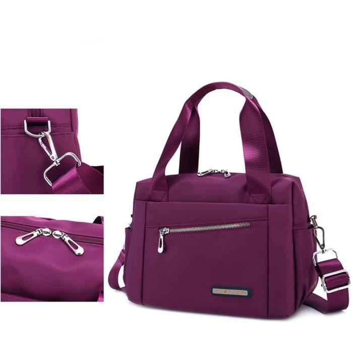 Sac à Main Femme Bandoulière en Oxford Imperméable Sacoche Voyage Fashion Multifonctionnel - Violet5 XH490