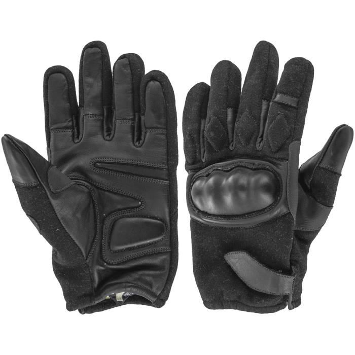 Noir MQS Gants Moto avec Coque Kevlar Taille L