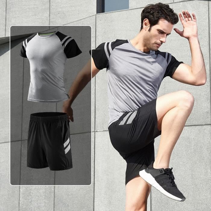 Ensemble de Vetements de Sports Homme TShirt Manches Courte+Shorts