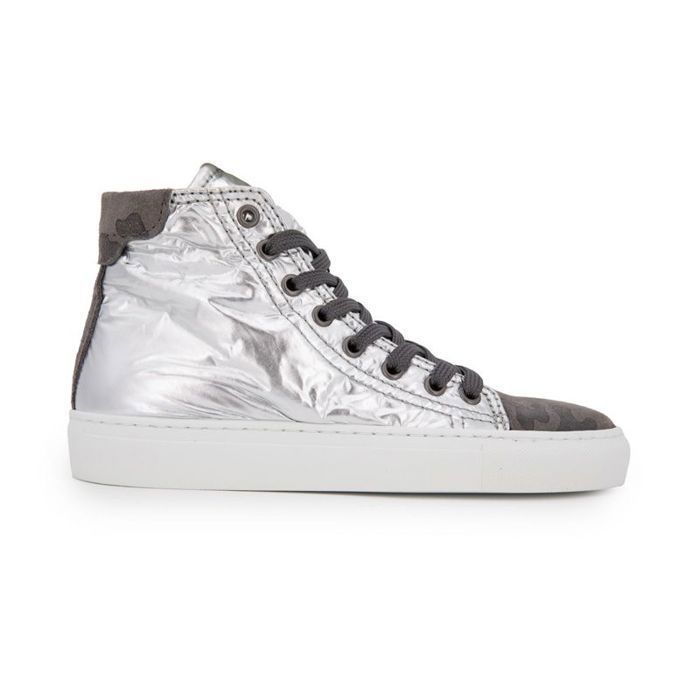 Urban Baskets montantes argentée et camouflage Femme URBAN