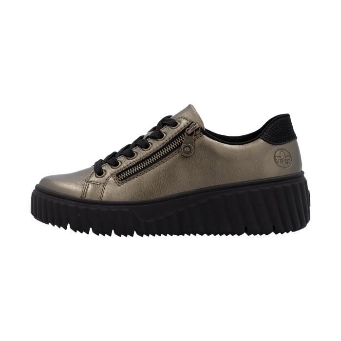 Rieker Basket Basse Cuir - RIEKER - Lagro - Bronze - Compensé - Femme - Lacets