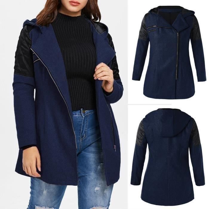 Manteau Femme Hiver à Capuche Oversize - Laine Polaire Imprimé Floral, Coupe Large Vintage