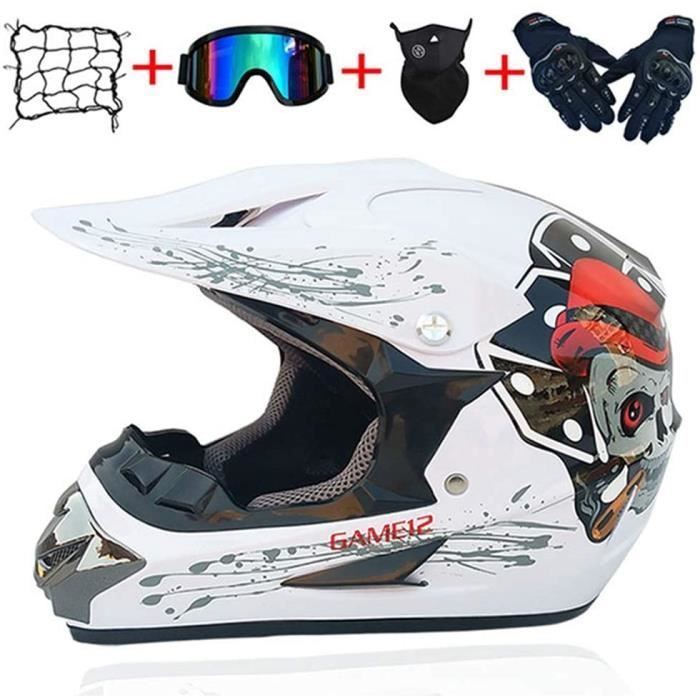 RUMOCOVO® Casque Intégral De Motocross, Casques De Moto Cross De Descente Avec Gants De Masque