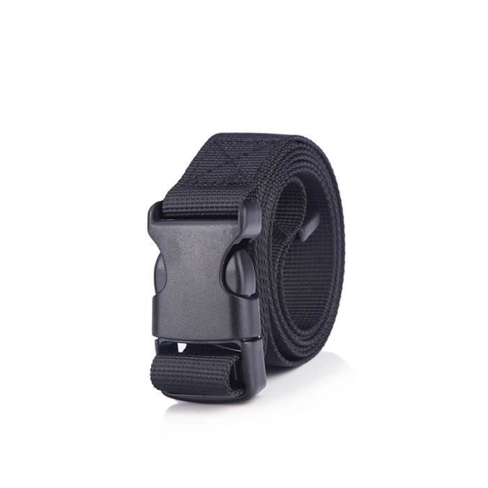 Ceinture Militaire Kombat - Toile 117 Cm - Noir/Vert - Fermoir Armée - NEUVE