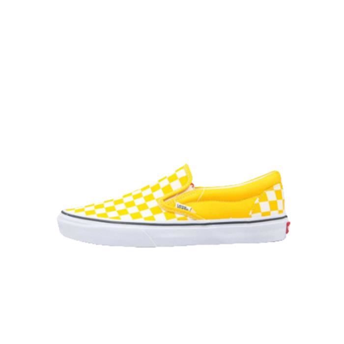 Baskets Original VANS CHECKERBOARD VANS SLIP-ON Chaussure pour Homme-Femme  - jaune Jaune - Cdiscount