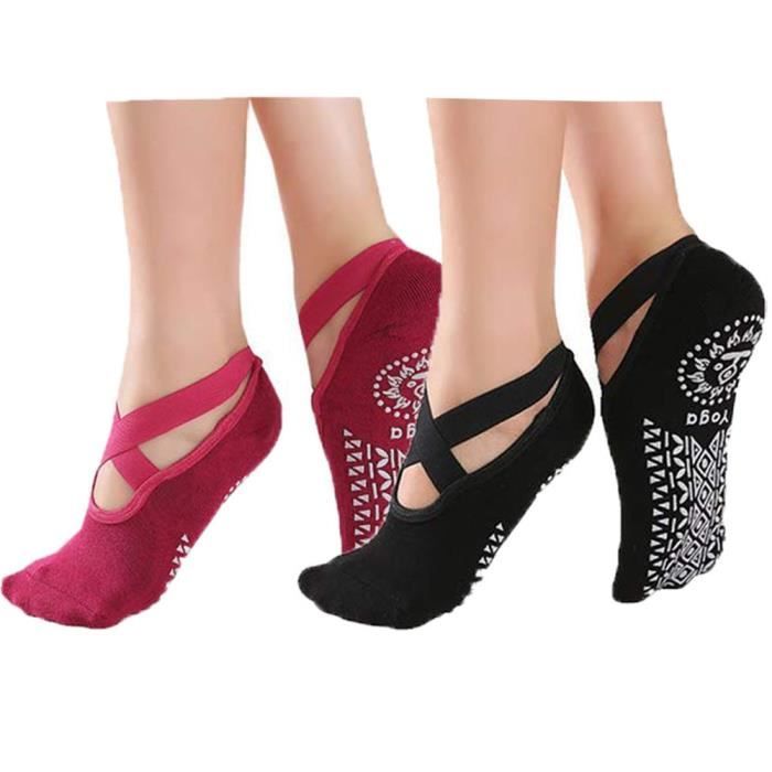 Lot De 6 Paires De Chaussettes De Yoga Pour Femme - Respirantes, Antidérapantes, Pour Sport Et Pilates