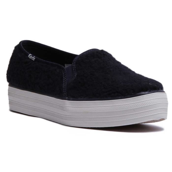 Baskets a semelles compensees Keds Triple Decker pour femmes Marine Taille 37 Marine Cdiscount Chaussures