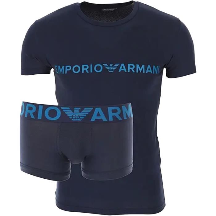 T shirt Emporio Armani Pack 2 elements Bleu Homme
