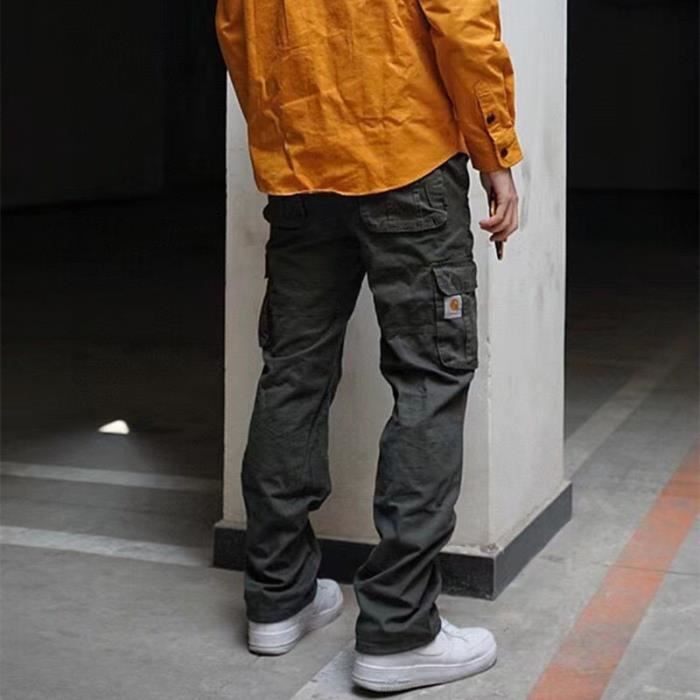 Pantalon De Travail Homme Hashoob - Multi-poches, Bande Haute Visibilité, Couleur Blanc Avec Contrastes Noirs