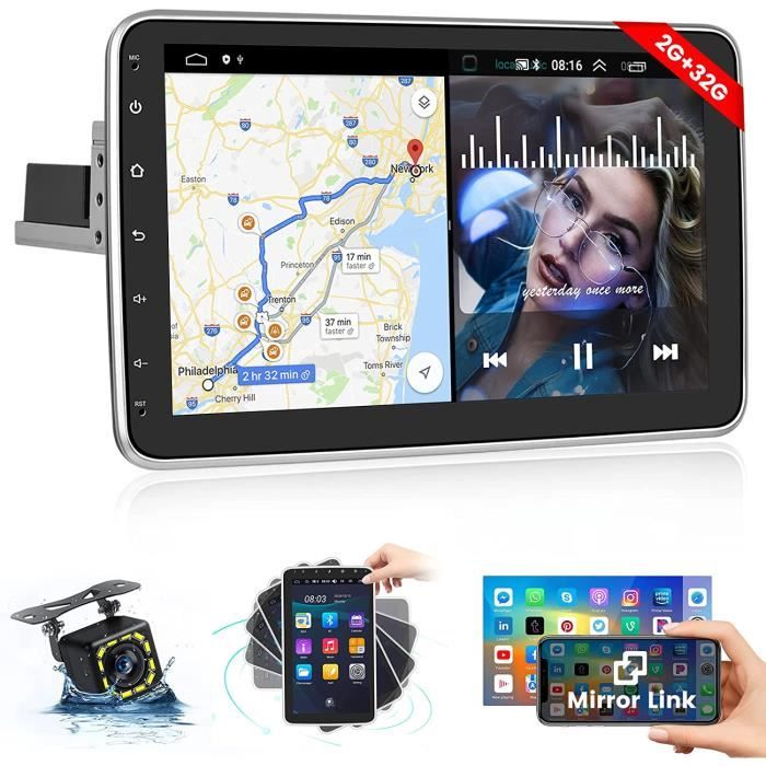 Hikity Autoradio 1 Din Bluetooth avec Navigation GPS 7 Pouces