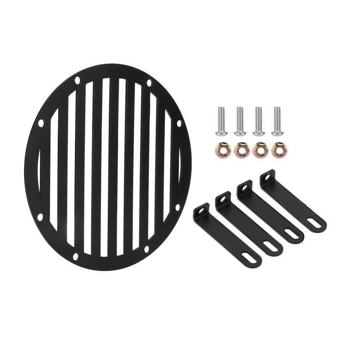 Qiilu 6.5 motorfiets zijmontage koplamp ronde grille afdekmasker (# 1