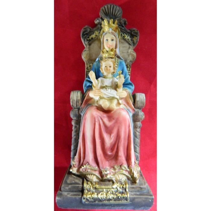 Statue Vierge Marie Avec L Enfant Jesus Assise Resine 14 5cm Cdiscount Maison