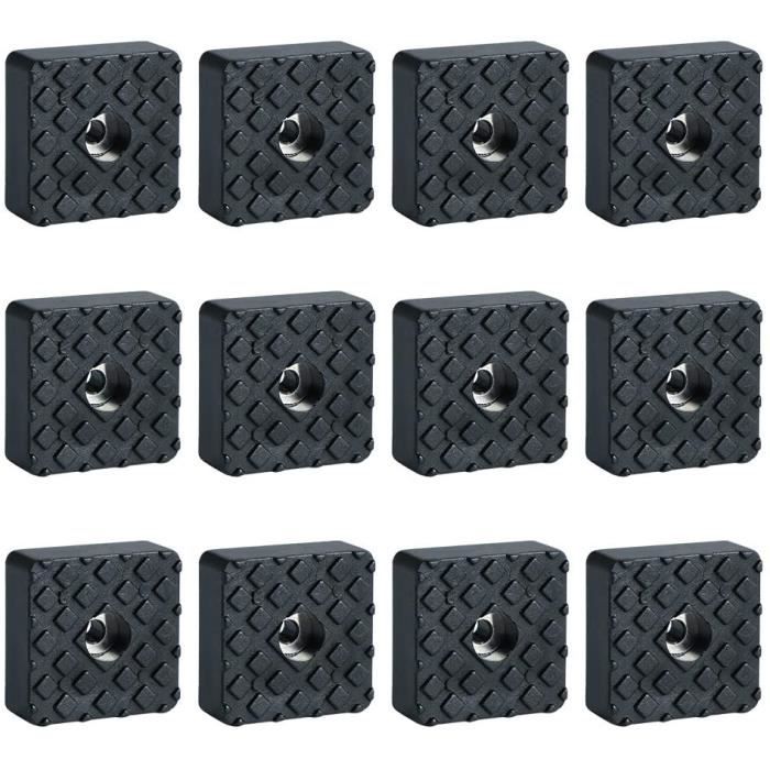 2 Protecteurs De Sol Pour Tabourets De Bar - Anneau Caoutchouc Antidérapant - Noir/transparent - 45 Cm