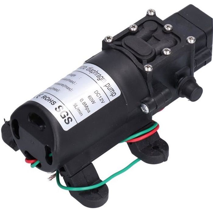 Pompe à Eau Haute Pression 12V 60W - Auto-amorçante, 5L/min, 0.8MPa - Pour Camping-car, Bateau, Jardin, Nettoyage - 6