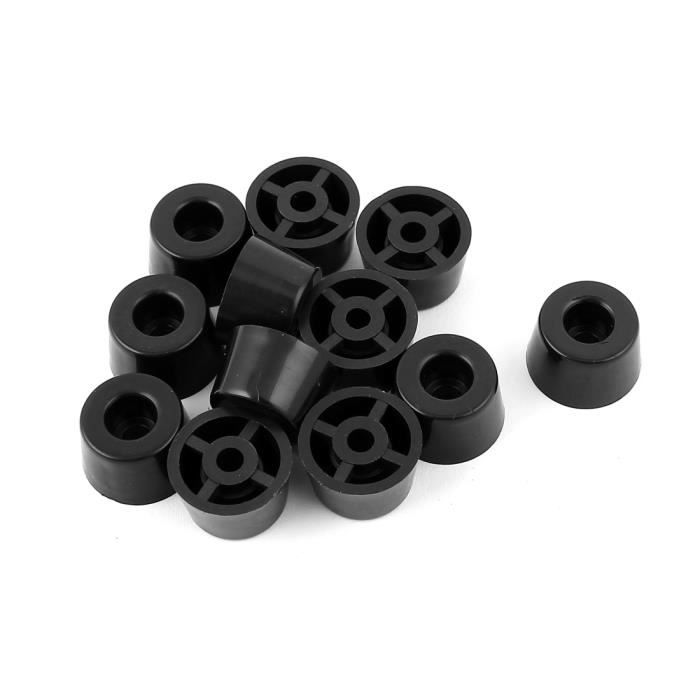 Lot De 20 Embouts Patins Pour Pieds De Meuble - Plastique Noir 20x40 Mm - Neuf Sous Blister