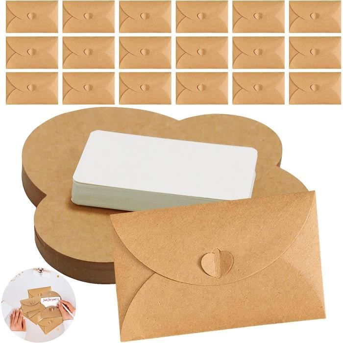 Lot De 200 Petites Enveloppes Papier Kraft 6x9 Cm - Mini Enveloppes Pour Pièces & Petits Objets