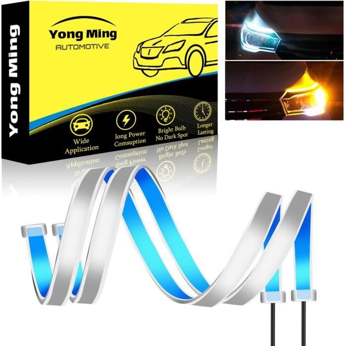 2 Clignotants LED Bicolores Pour Moto - Blanc & Jaune - Étanche, Pour Plaque, Stop, Feu Arrière - Sécurité Nuit