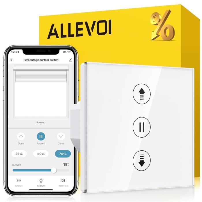 ALLEVOI Interrupteur Volet Roulant Connecté, Interrupteur Tactile de ...