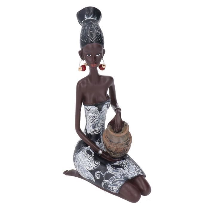 Statuette Femme Africaine En Résine - Décoration Exotique Pour Salon Ou Bureau - Inspiration Culture Africaine - 9