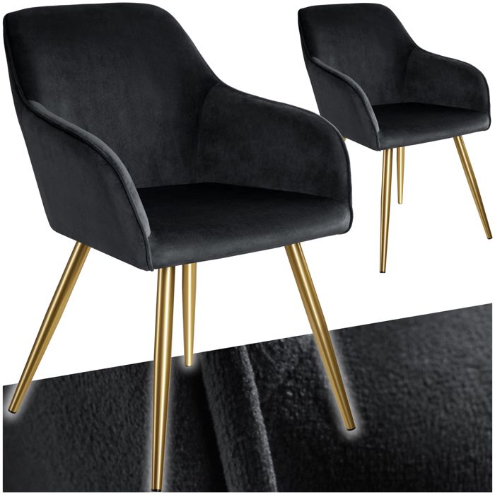 Tabouret de Bar Lot de 2 Tabourets Bar avec Accoudoirs et Dossier Chaise de Bar Pied en Métal