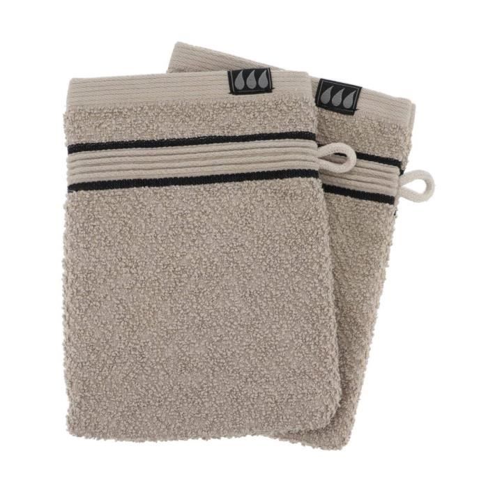 Set De 2 Gants De Toilette 100% Coton – Doux, Absorbant – Couleur Bleu Clair Tendance