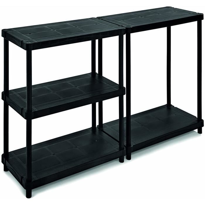TERRY Étagère modulaire 5 niveaux 40×80×1738 cm – Noir polypropylène intérieur/extérieur cert. TÜV Rheinland GS TERRY Étagère modulaire 5 niveaux 40×80×1738 cm – Noir polypropylène intérieur/extérieur cert. TÜV Rheinland GS