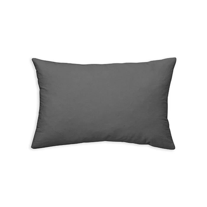 30 x 50 cm PEGANE Lot de 4 Coussins rectangulaires en Coton et Polyester Coloris Gris fonc/é