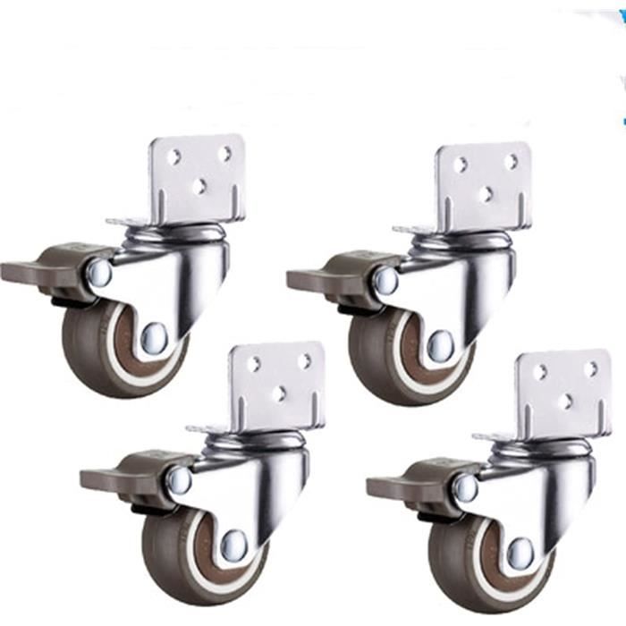 Lot De 4 Roulettes Pivotantes Silencieuses Pour Meubles Lourds – 1,5 Pouces – Capacité De Charge élevée, Sans Frein, Pour Lits, Armoires, Chariots - 6