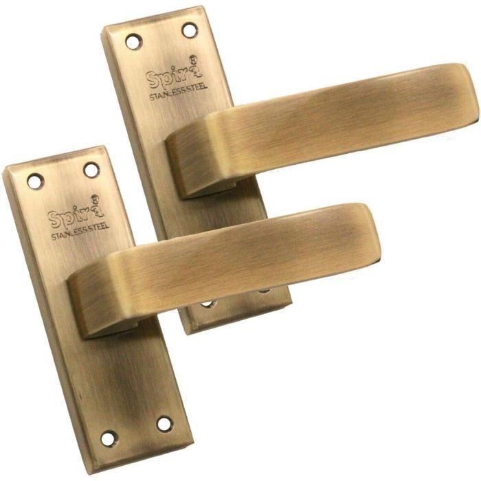 Lot de 2 poignées de porte élégantes de style victorien sur plaque arrière – Idéal pour tous les types de portes intérieures Noir mat