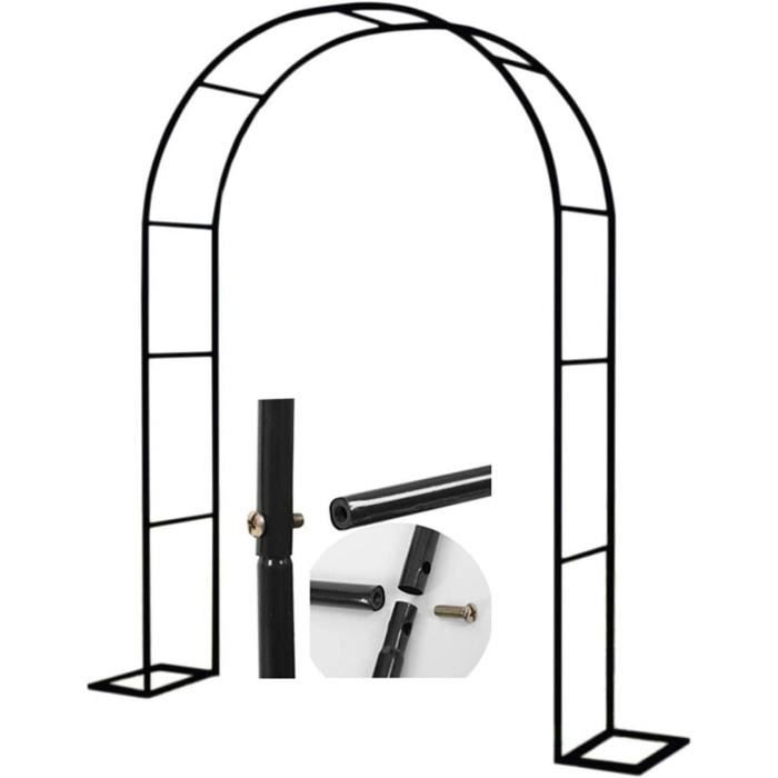 BAKAJI Arche De Jardin Pour Plantes Grimpantes 153 X 35 X 233H Cm - Métal Vert Foncé