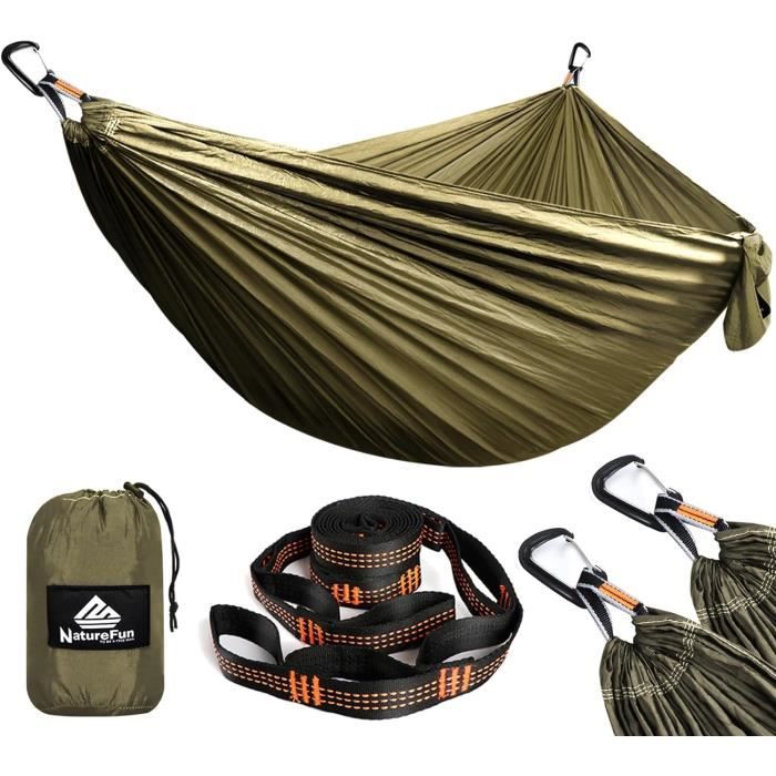 ENO SingleNest Hamac léger et portable pour 1 personne portable pour camping, randonnée, voyage, festival, ou la plage Gris/Chartreuse