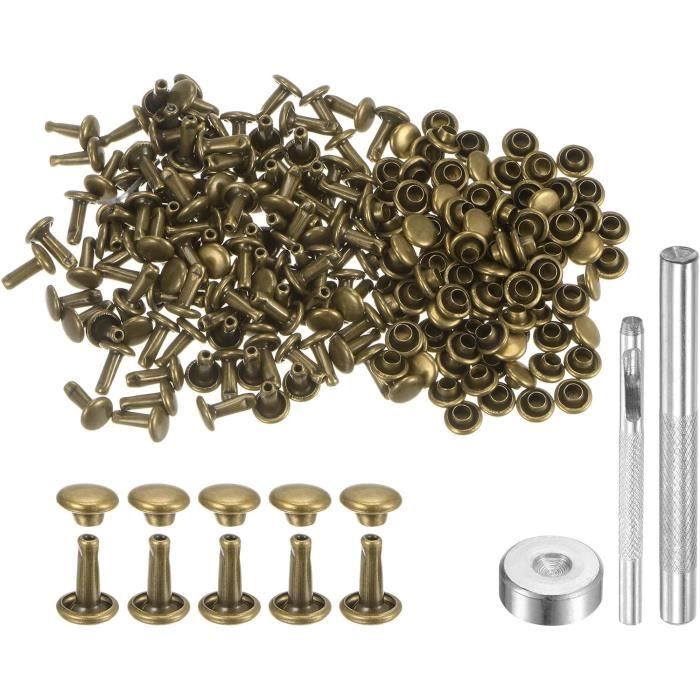 Kit De 24 Rivets Double Calotte T4 - 9mm Avec Outil De Pose