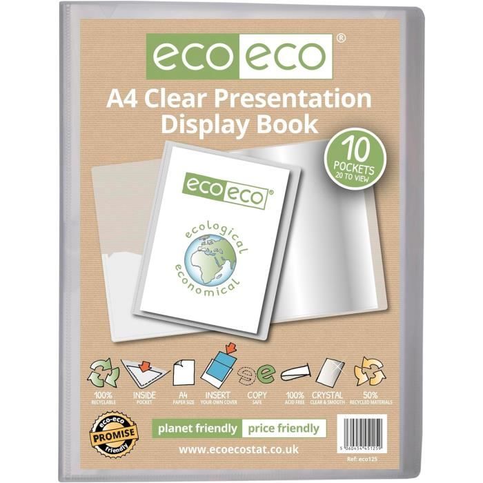 Lot De 10 Pochettes Transparentes A7 éco-responsables - Fermeture Pression - 95% Recyclé